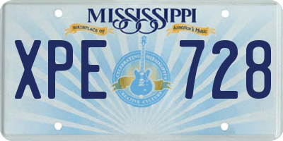 MS license plate XPE728