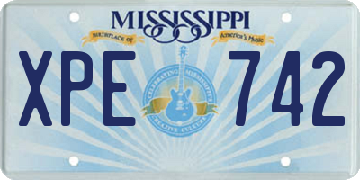 MS license plate XPE742