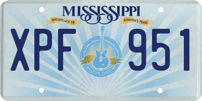 MS license plate XPF951