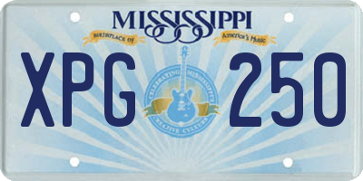 MS license plate XPG250