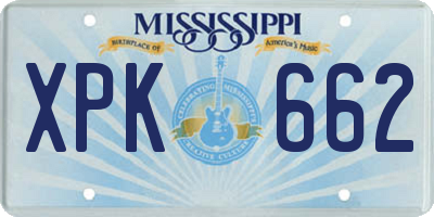 MS license plate XPK662