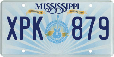 MS license plate XPK879