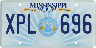 MS license plate XPL696