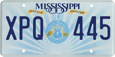 MS license plate XPQ445