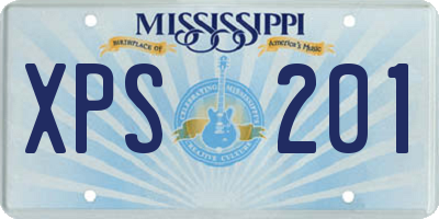 MS license plate XPS201