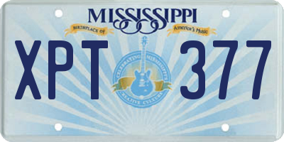 MS license plate XPT377