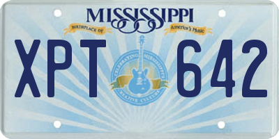 MS license plate XPT642