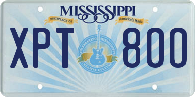 MS license plate XPT800