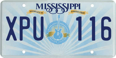 MS license plate XPU116