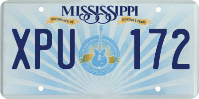 MS license plate XPU172