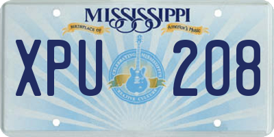 MS license plate XPU208
