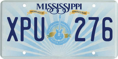 MS license plate XPU276