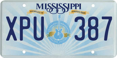 MS license plate XPU387
