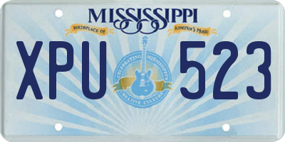 MS license plate XPU523