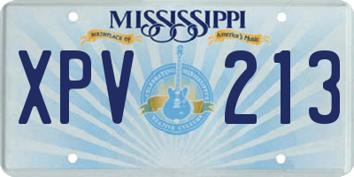 MS license plate XPV213