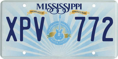 MS license plate XPV772