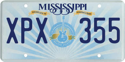 MS license plate XPX355