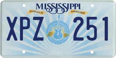 MS license plate XPZ251