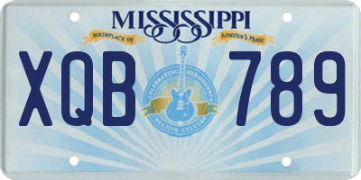 MS license plate XQB789
