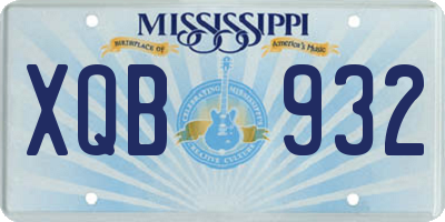 MS license plate XQB932