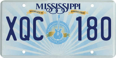 MS license plate XQC180
