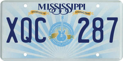 MS license plate XQC287