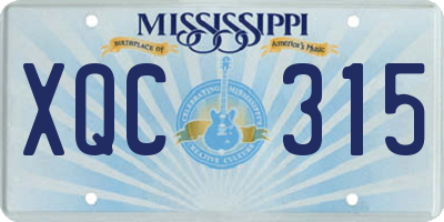 MS license plate XQC315