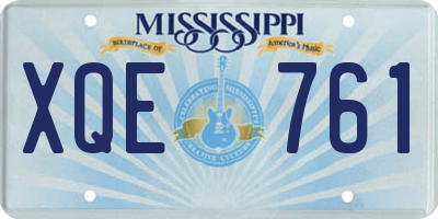 MS license plate XQE761