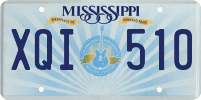 MS license plate XQI510