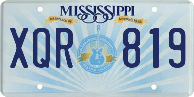 MS license plate XQR819