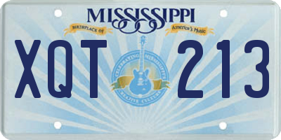 MS license plate XQT213