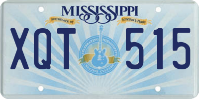 MS license plate XQT515