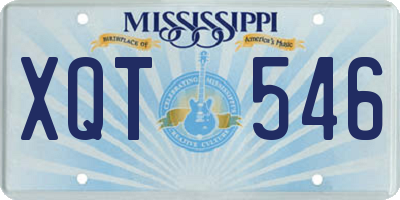MS license plate XQT546