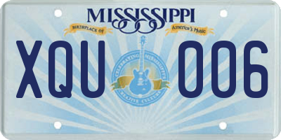 MS license plate XQU006