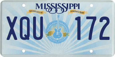 MS license plate XQU172