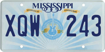 MS license plate XQW243
