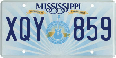MS license plate XQY859