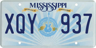 MS license plate XQY937