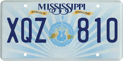 MS license plate XQZ810