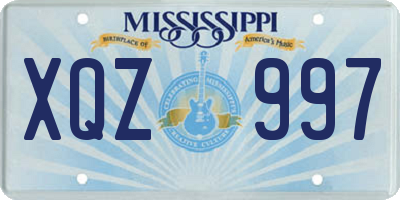 MS license plate XQZ997