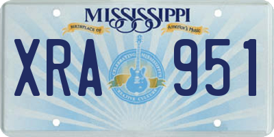 MS license plate XRA951