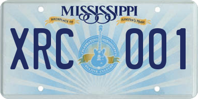 MS license plate XRC001