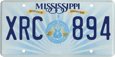 MS license plate XRC894