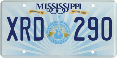 MS license plate XRD290