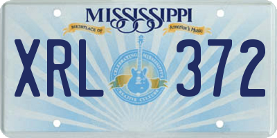 MS license plate XRL372