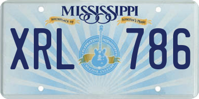 MS license plate XRL786