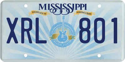 MS license plate XRL801