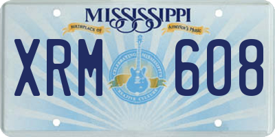 MS license plate XRM608