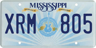 MS license plate XRM805