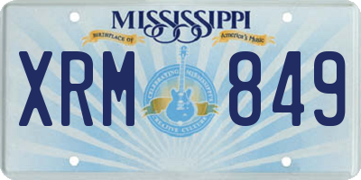 MS license plate XRM849